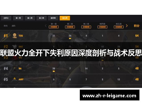 联盟火力全开下失利原因深度剖析与战术反思